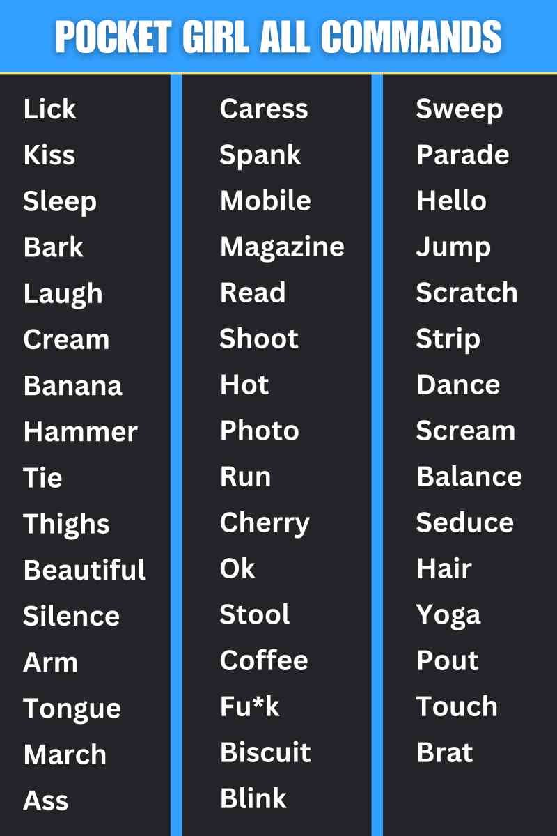 Pocket Girl All Commands List